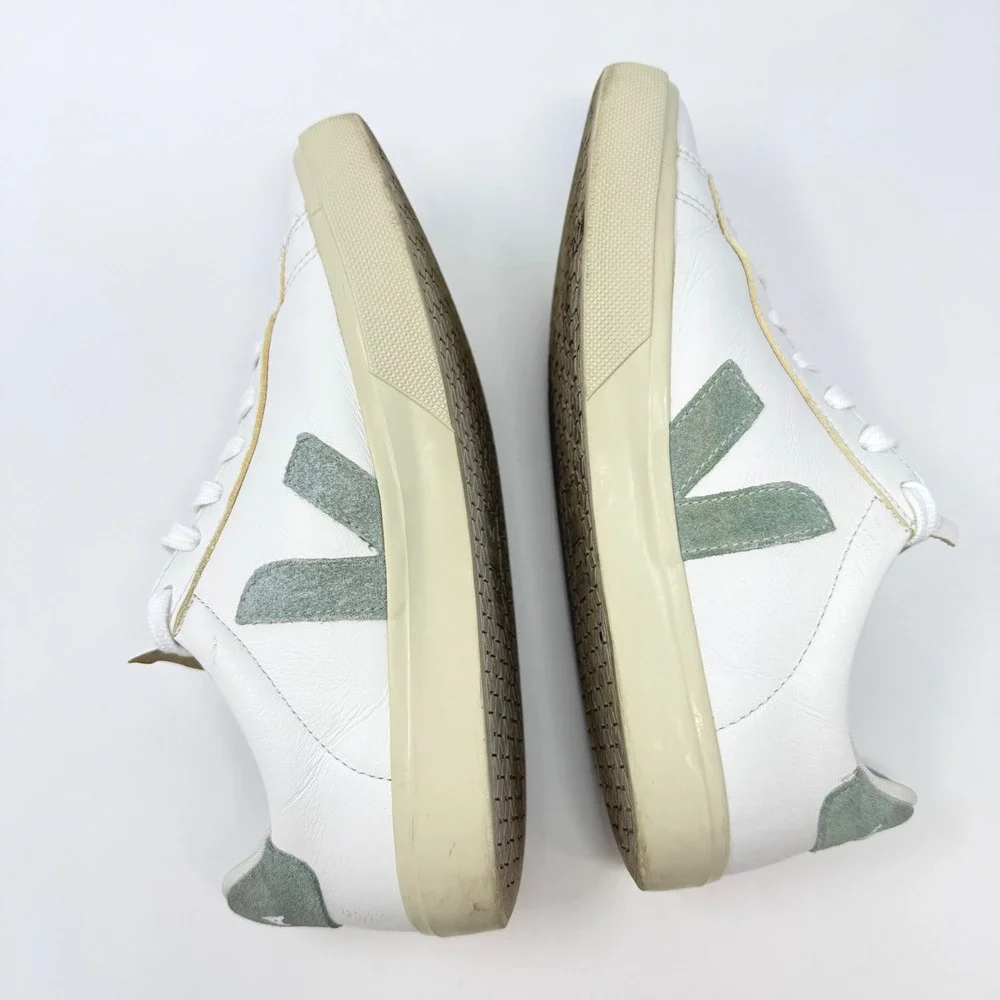 VEJA Campo White Sage Green Leather Suede Sneakers Womens US 10 EUR 41 Low Top - Picture 4 of 7